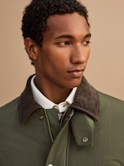 Khaki Green Shower Resistant Nylon Barn Jacket - Image 6 of 12