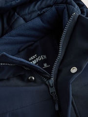Navy Shower Resistant Borg Lined Parka Jacket - Image 11 of 13