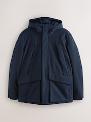 Navy Shower Resistant Borg Lined Parka Jacket - Image 7 of 13