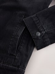 Noir - Veste en jean à doublure effet peau de mouton - Image 10 de 12