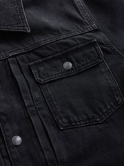 Noir - Veste en jean à doublure effet peau de mouton - Image 12 de 12
