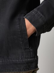 Noir - Veste en jean à doublure effet peau de mouton - Image 6 de 12