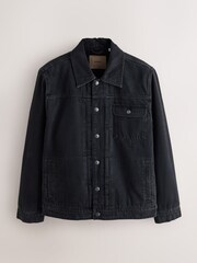 Noir - Veste en jean à doublure effet peau de mouton - Image 7 de 12