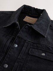 Noir - Veste en jean à doublure effet peau de mouton - Image 9 de 12