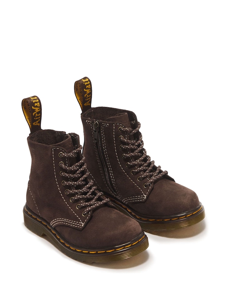 Dr. Martens Brown 1460 Pascal T Dark Brown Tumbled Nubuck Boots - Image 1 of 6 Dr. Martens Brown 1460 Pascal T Dark Brown Tumbled Nubuck Boots - Image 1 of 6
