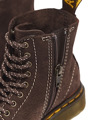 Dr. Martens Brown 1460 Pascal T Dark Brown Tumbled Nubuck Boots - Image 3 of 6