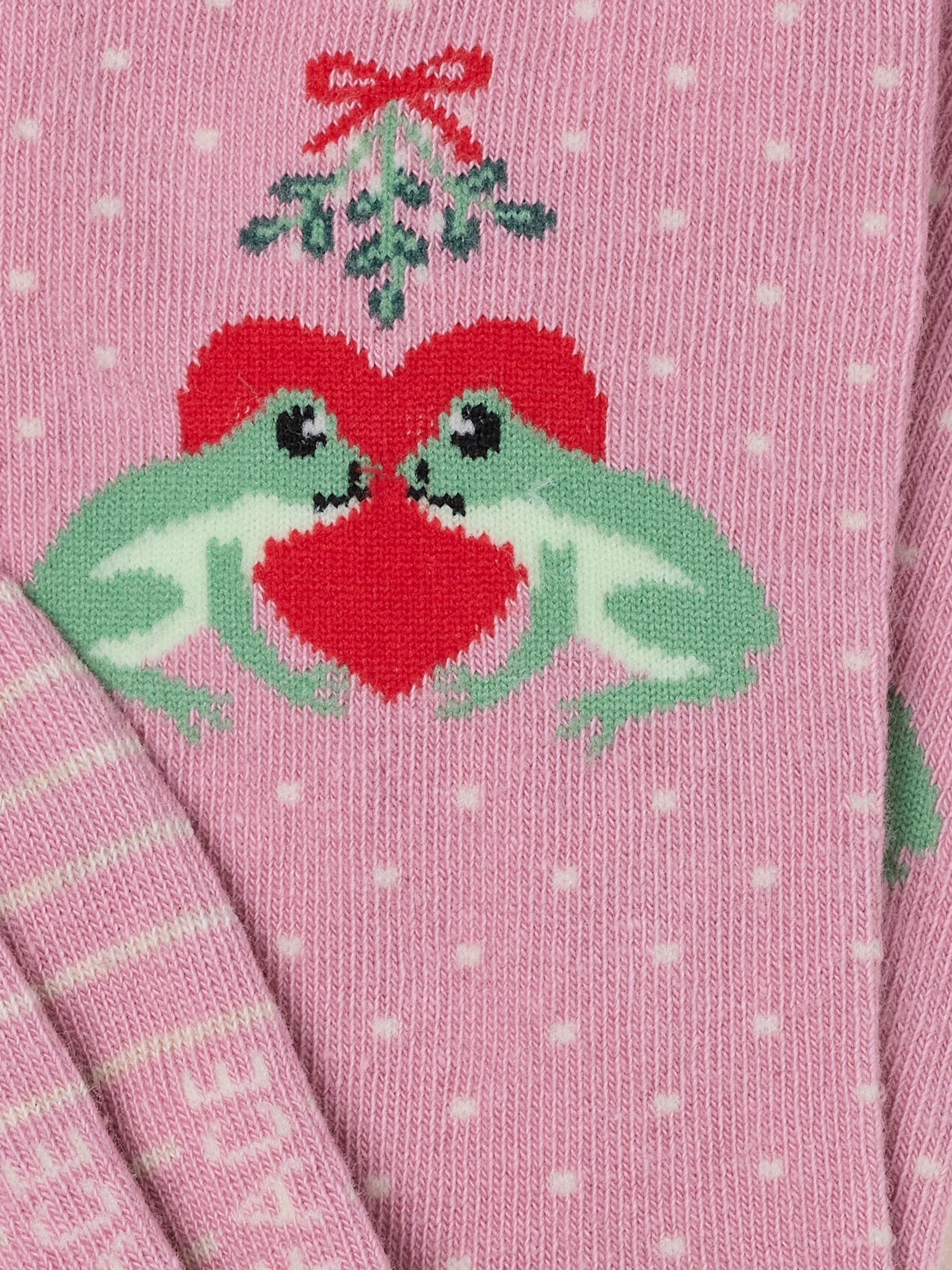 Buy FatFace Pink Christmas Kissing Frogs Socks from Next Australia