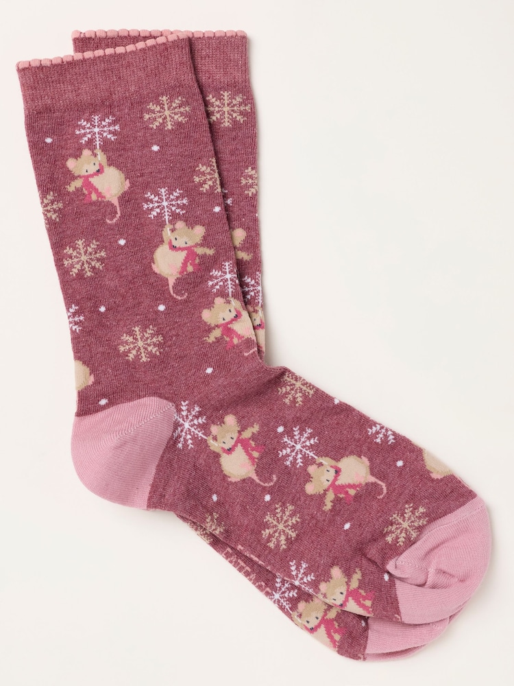 Chaussettes de Noël FatFace Souris - Image 1 de 2