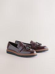 Burgundy Red Wide Fit Forever Comfort® Chunky Tassle Loafers - Image 5 of 9