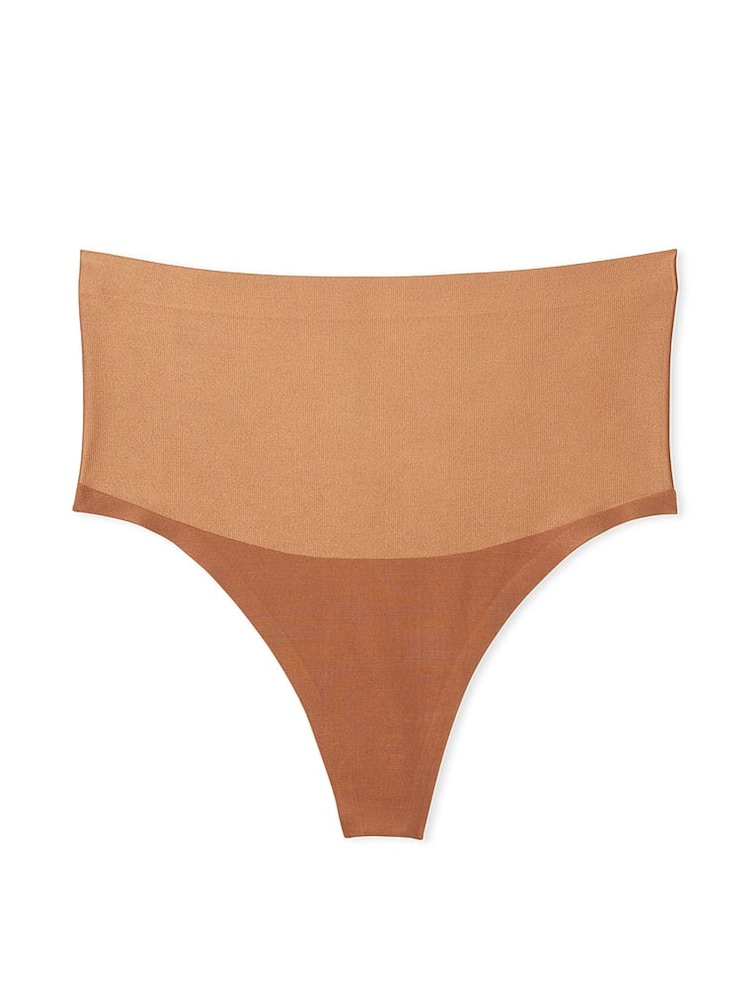 Victoria's Secret Caramel Nude Thong Smoothing Shimmer Shaping Knickers - Image 3 of 3