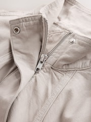 Neutral Lightweight Denim Funnel Neck Bomber Jacket - Image 5 of 6