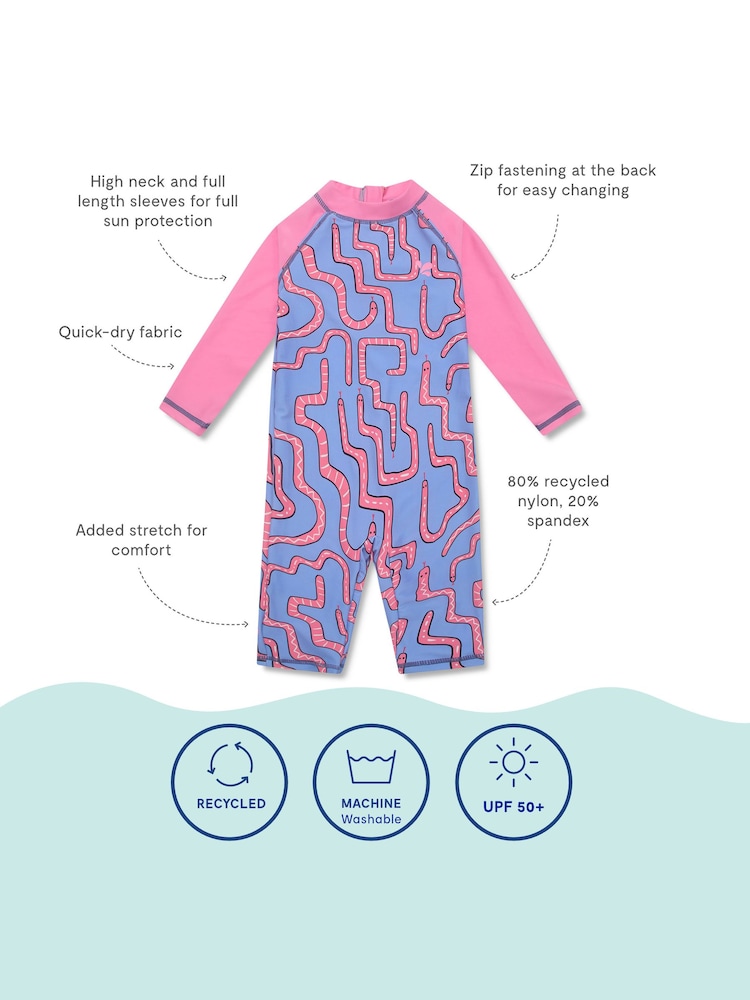 وردي - بذلة للبحر واقية من الأشعة البنفسجية من Muddy Puddles - صورة 5 من 5