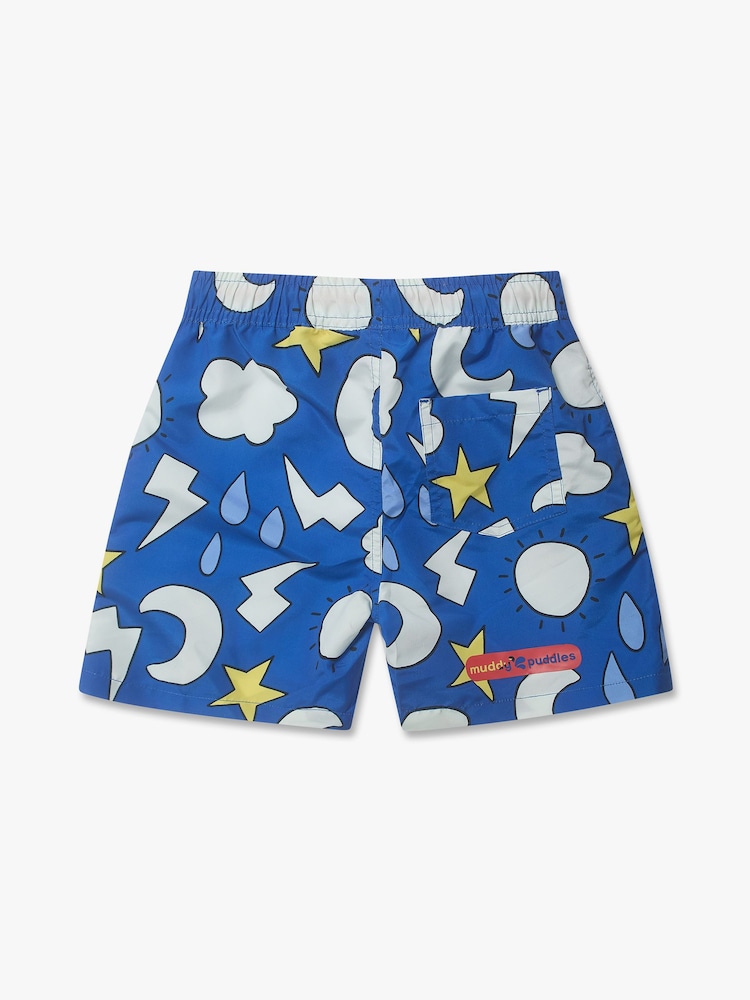 כחול  - Muddy Puddles מכנסי שחייה קצרים באפקט הגנה מפני קרני UV - תמונה 2 מתוך 5