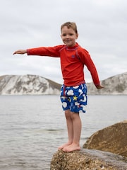 כחול  - Muddy Puddles מכנסי שחייה קצרים באפקט הגנה מפני קרני UV - תמונה 5 מתוך 5