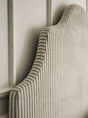 Chenille Stripe Moss Green Grand Country Tall Upholstered Headboard - Image 3 of 4
