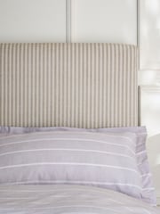 Chenille Stripe Natural Contemporary Upholstered Headboard - Image 2 of 4