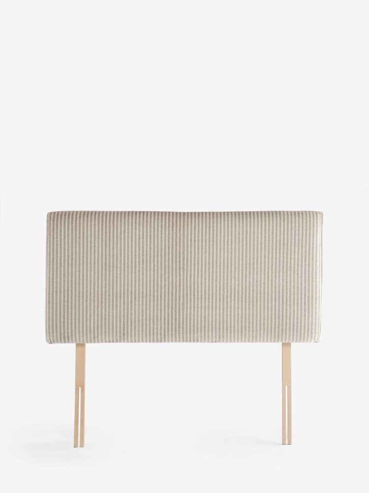 Chenille Stripe Natural Contemporary Upholstered Headboard - Image 4 of 4 Chenille Stripe Natural Contemporary Upholstered Headboard - Image 4 of 4