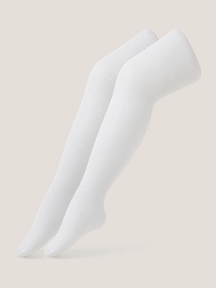 Monsoon White Bridal Spot Tights 2 Pack - Image 1 of 2 Monsoon White Bridal Spot Tights 2 Pack - Image 1 of 2