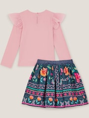 Monsoon Blue Floral Tulle Top & Skirt Set - Image 3 of 4