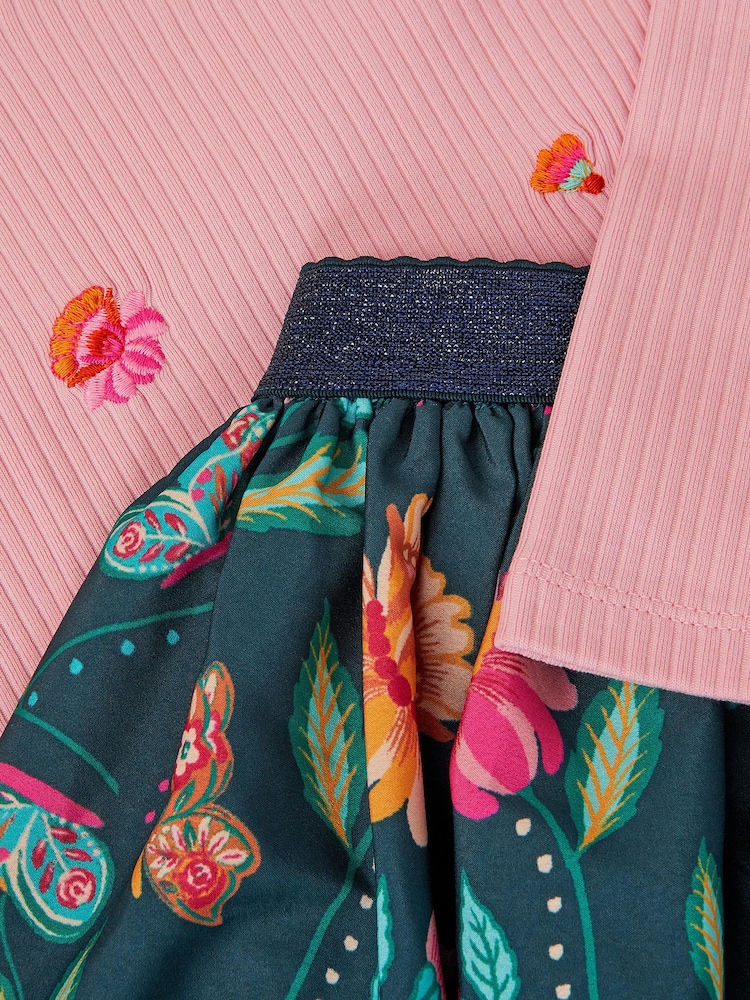 Monsoon Blue Floral Tulle Top & Skirt Set - Image 4 of 4