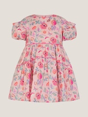 Monsoon Natural Baby Floral Print Jacquard Dress - Image 1 of 3