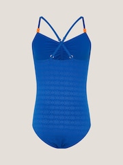 Monsoon Blue Broderie Cut Out Swimsuit - Image 2 of 3