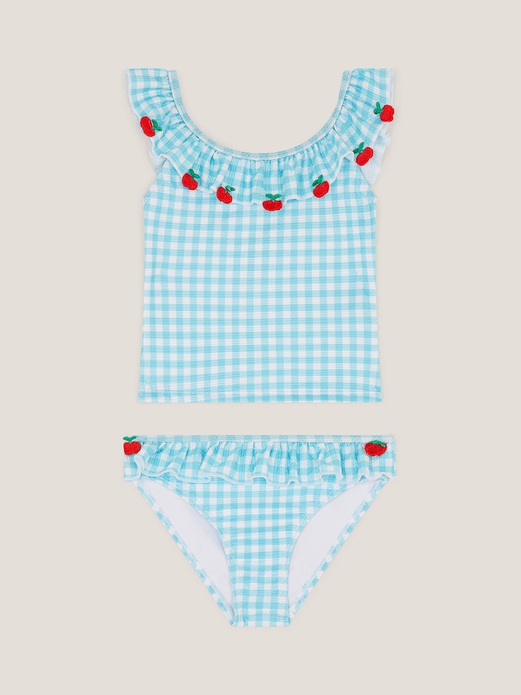 Monsoon Green Tomato Gingham Tankini Set - Image 1 of 3