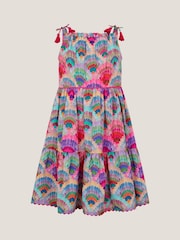 Monsoon Pink Rainbow Shell Tiered Dress - Image 2 of 3