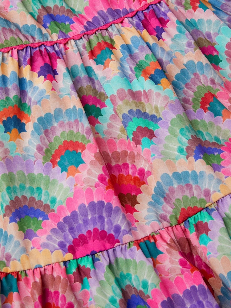 Monsoon Pink Rainbow Shell Tiered Dress - Image 3 of 3