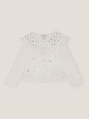 بلوزة مطرزة ومزينة بالخرز بياقة البحارة من Monsoon - صورة 1 من 3