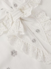 Monsoon White Embellished Broderie Sailor Collar Top - Image 4 of 4