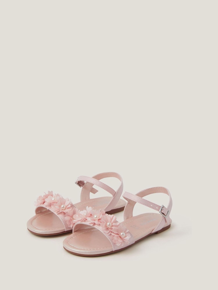 Monsoon Pink Pearl Flower Sandals - Image 1 of 3