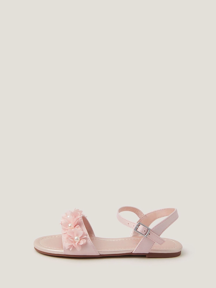 Monsoon Pink Pearl Flower Sandals - Image 2 of 3