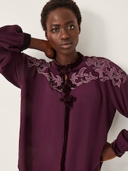 Monsoon Purple Mallory Embroidered Blouse - Image 2 of 5