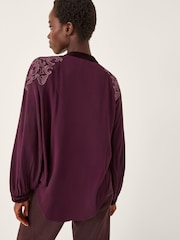 Monsoon Purple Mallory Embroidered Blouse - Image 4 of 5