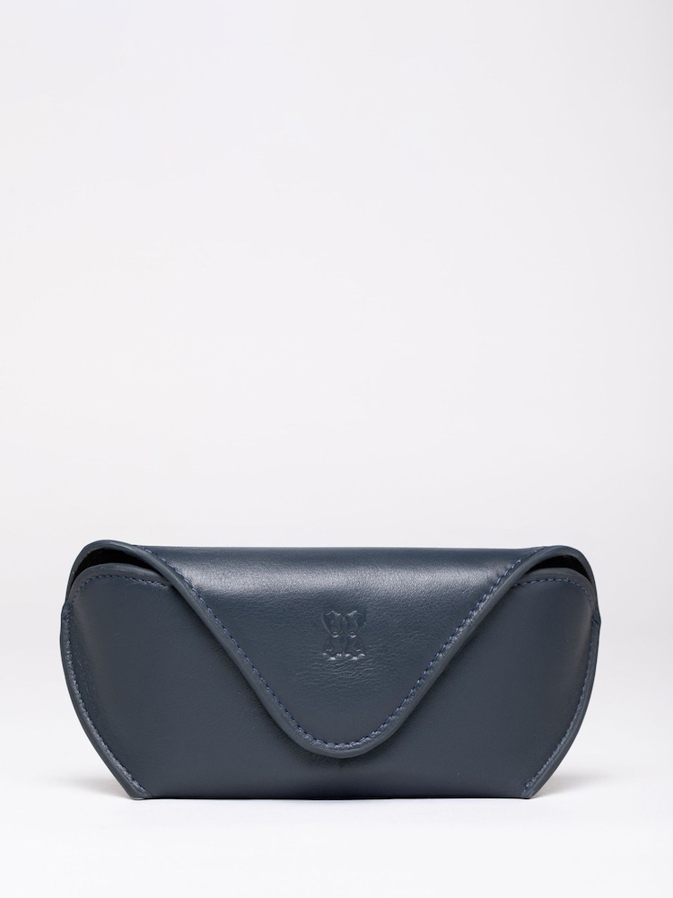 Lakeland Leather Blue Flapover Leather Glasses Case - Image 1 of 4 Lakeland Leather Blue Flapover Leather Glasses Case - Image 1 of 4