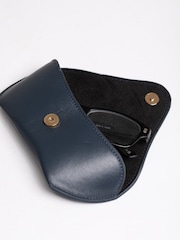 Lakeland Leather Blue Flapover Leather Glasses Case - Image 3 of 4