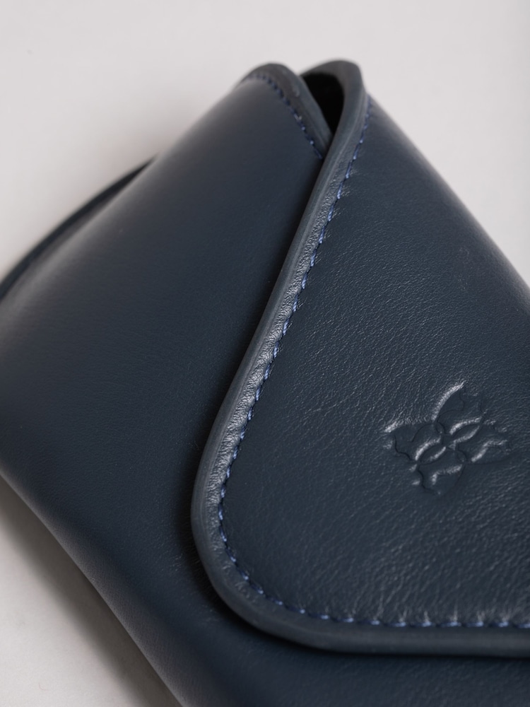 Lakeland Leather Blue Flapover Leather Glasses Case - Image 4 of 4 Lakeland Leather Blue Flapover Leather Glasses Case - Image 4 of 4