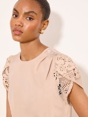 Lipsy Champagne Tulip Sleeve Top - Image 2 of 5