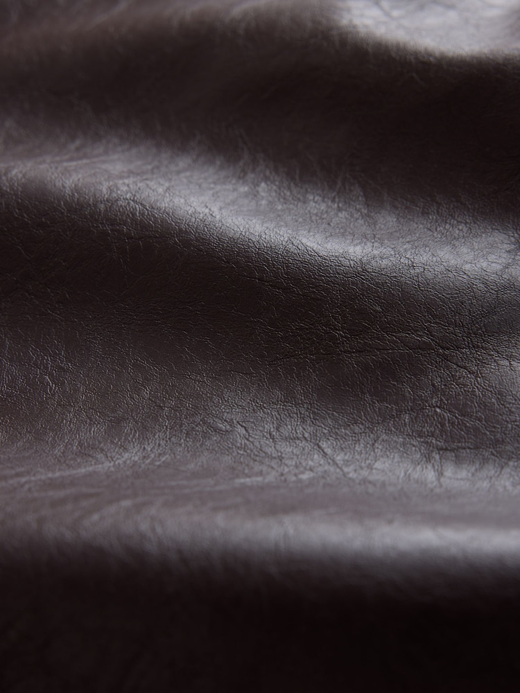 Chocolate Brown Faux Leather Midi Kilt Skirt - Image 7 of 7 Chocolate Brown Faux Leather Midi Kilt Skirt - Image 7 of 7