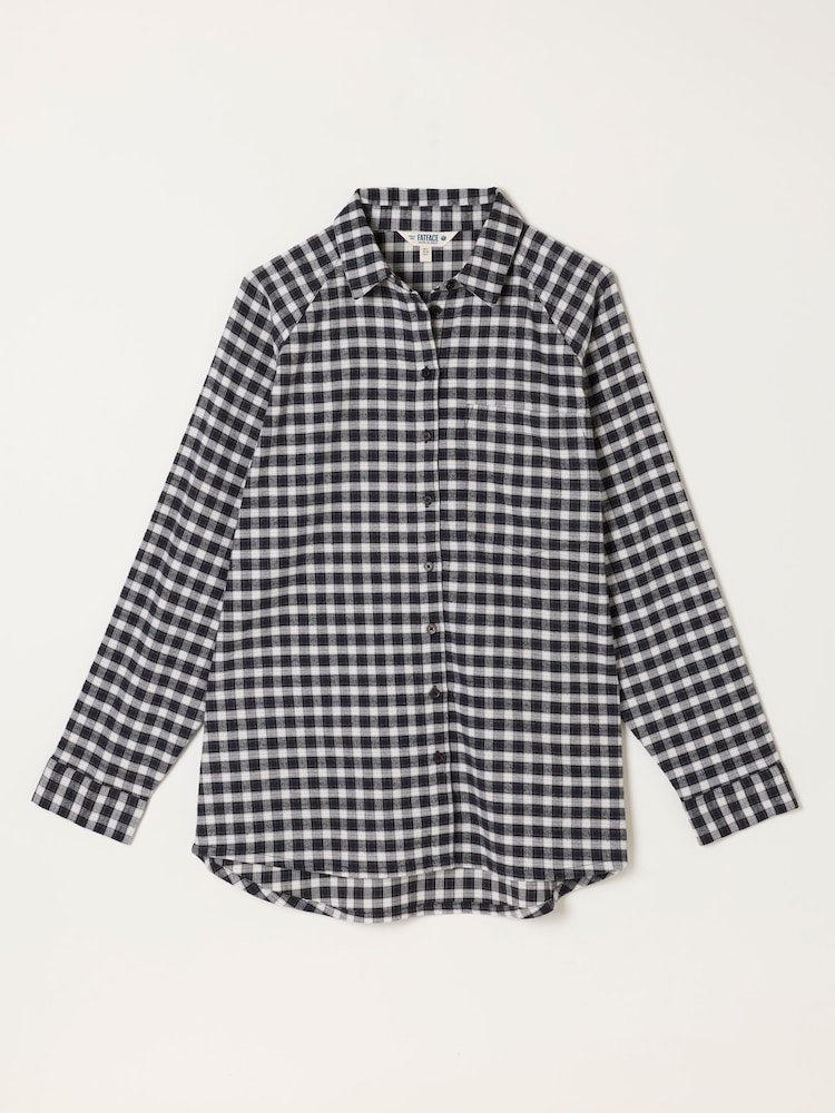 FatFace Bessie Navy Check Shirt - Image 1 of 1