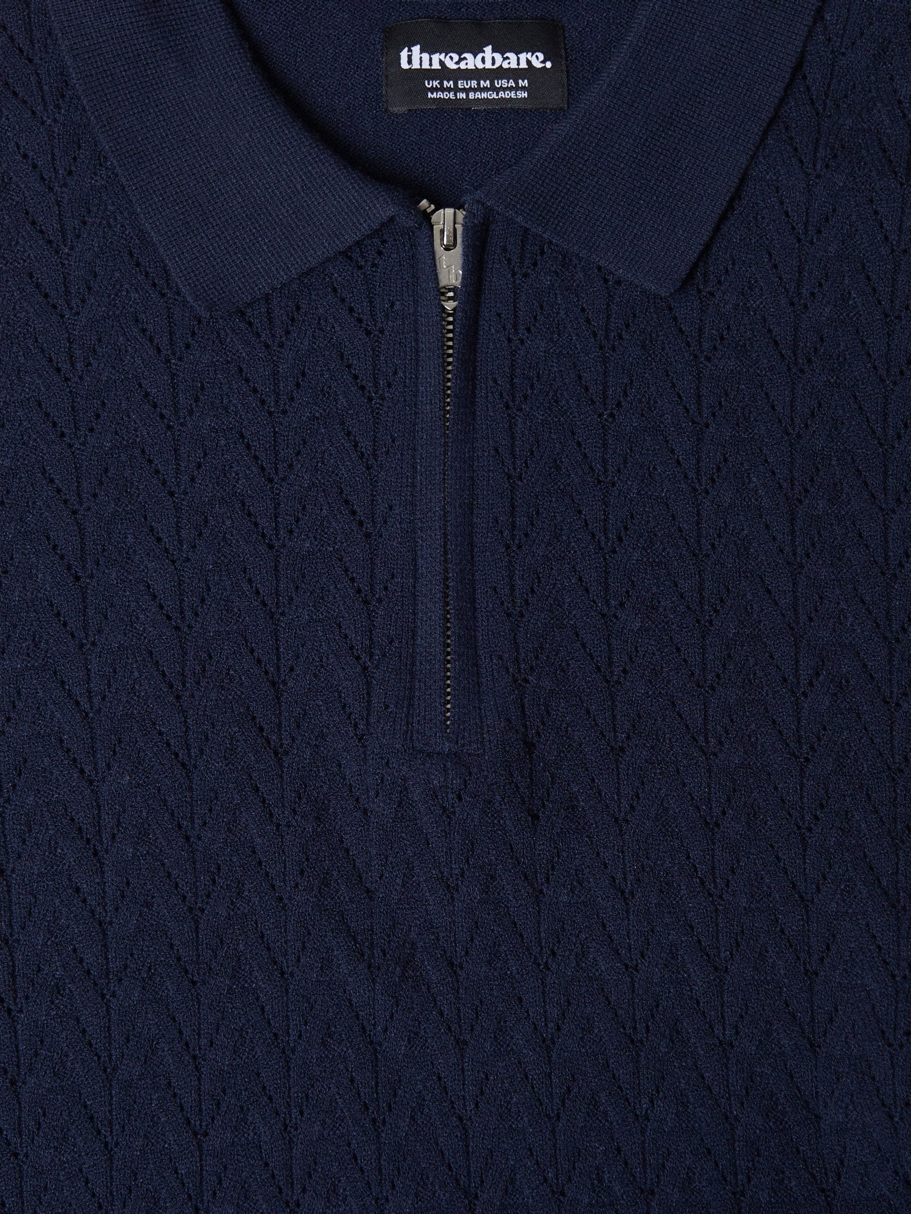 Comprar Azul - Polo Threadbare com textura e zíper até o peito