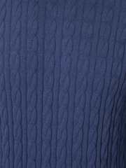 Threadbare Blue Cable Knit Crew Neck Jumper - Image 4 of 4