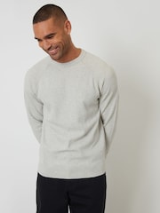 Cream - Threadbare Strickpullover mit Raglanärmeln und Rundhalsausschnitt - Bild 1 von 6