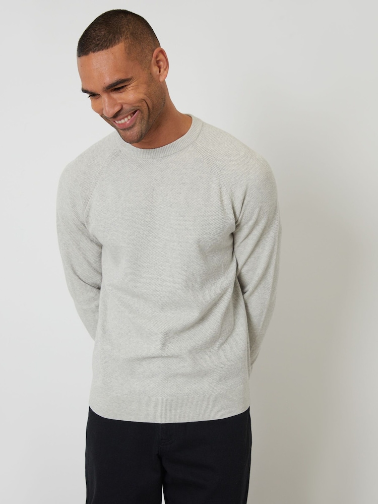 Cream - Threadbare Strickpullover mit Raglanärmeln und Rundhalsausschnitt - Bild 1 von 6