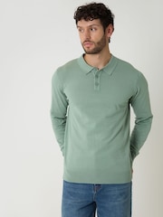 Зеленый - Threadbare Трикотажные Лонгслив Поло джемпер - Изображение 1 4