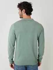 Зеленый - Threadbare Трикотажные Лонгслив Поло джемпер - Изображение 2 4