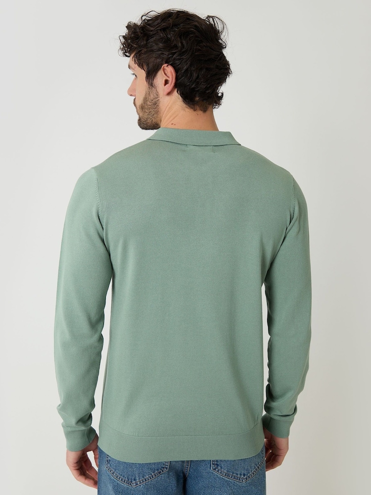 Зеленый - Threadbare Трикотажные Лонгслив Поло джемпер - Изображение 2 4 Зеленый - Threadbare Трикотажные Лонгслив Поло джемпер - Изображение 2 4