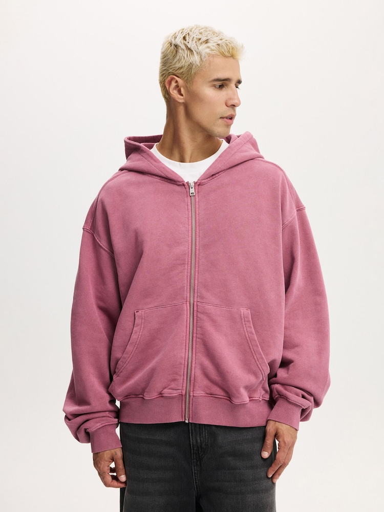 Cotton On Pink Cropped Zip Up Hoodie - Image 1 of 4 Cotton On Pink Cropped Zip Up Hoodie - Image 1 of 4