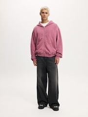 Cotton On Pink Cropped Zip Up Hoodie - Image 3 of 4